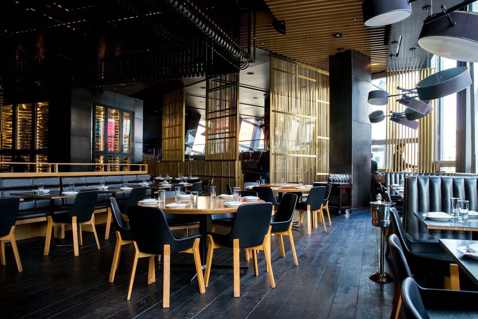 A quietly set restaurant table ready for service